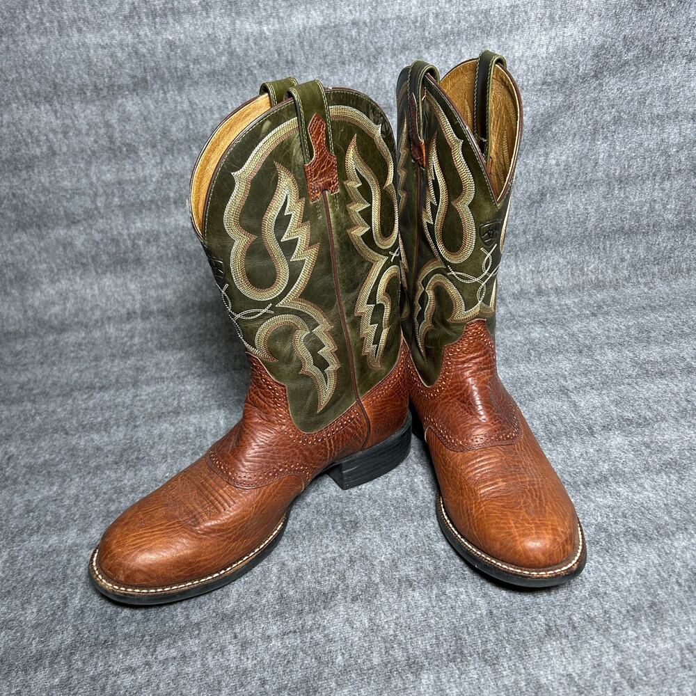 Ariat Men's Sport Outdoor Western Boots, Brown and Green, Sz 10, MSRP $200